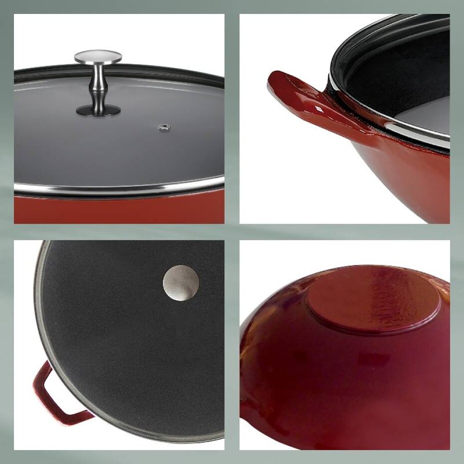 KELA Wok litinový s poklicí CALIDO 36 cm červená KL-11947 - main (6)