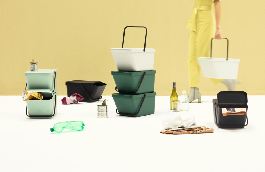 Odpadkový koš SORT & GO 20 l, stohovatelný, světle šedá, Brabantia - main (6)