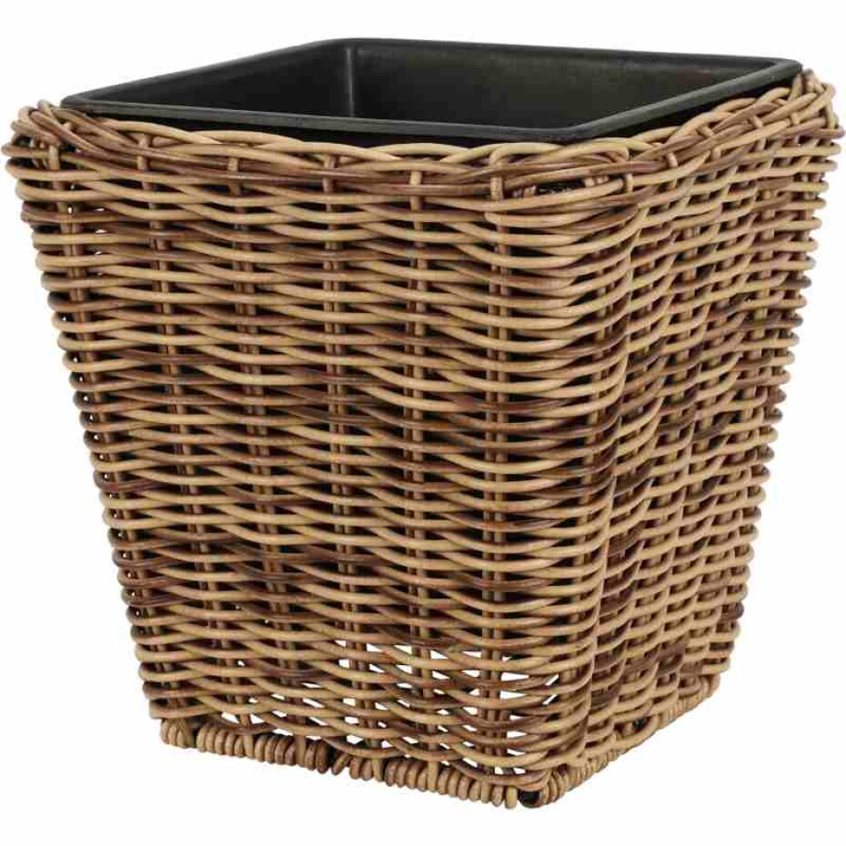 PROGARDEN Květináč čtvercový 18 x 18 cm polyratan KO-VN8000460 - main (0)