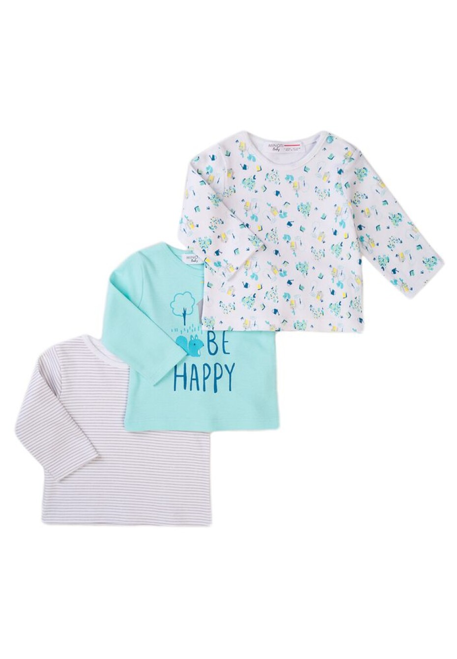 Tričko kojenecké 3pack, Minoti, Snail 10, modrá - 68/74 | 6-9m - main (0)