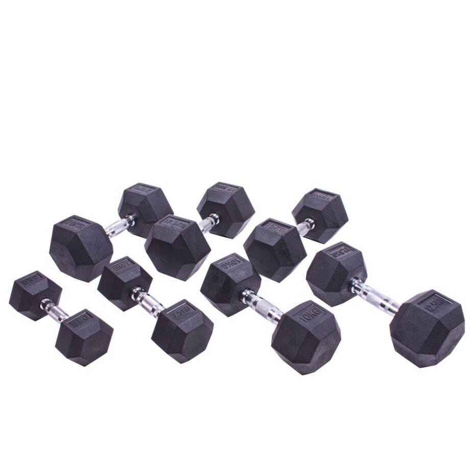 Sada jednoručních činek Sportago Hexagon - 5 + 7,5 + 10 + 12,5 + 15 + 17,5 + 20 kg - main (0)