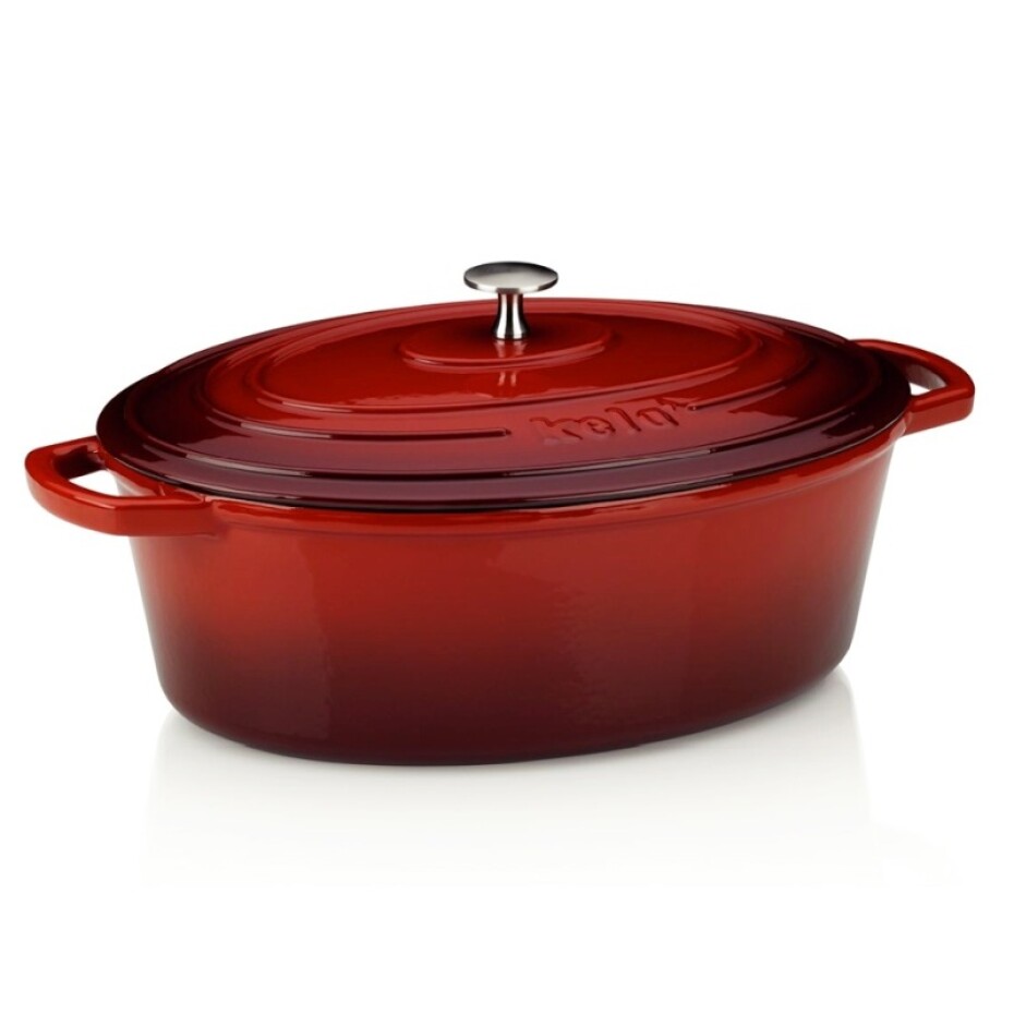KELA Pekáč litinový s poklicí CALIDO 32 x 25 cm červená KL-11942 - main (0)