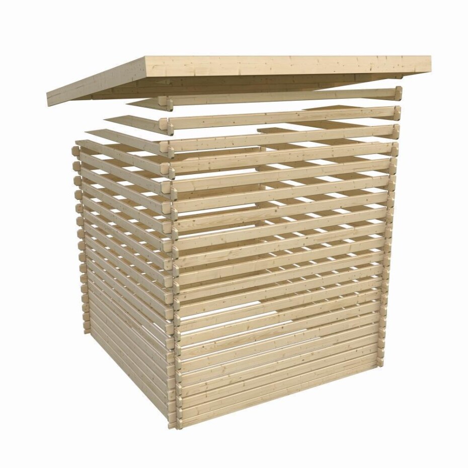 Dřevěný domek KARIBU BASTRUP 4 + přístavek 200 cm včetně zadní stěny (9304) natur LG3013 - main (4)