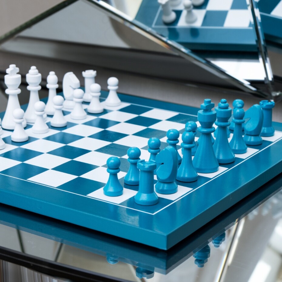 Šachy THE GAMBIT 35 cm, zelená, dřevo, Printworks - main (2)