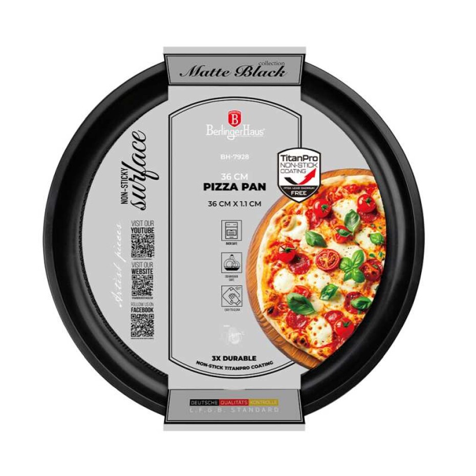 BERLINGERHAUS Pánev na pizzu s titanovým povrchem 36 cm Matte Black Collection BH-7928 - main (7)