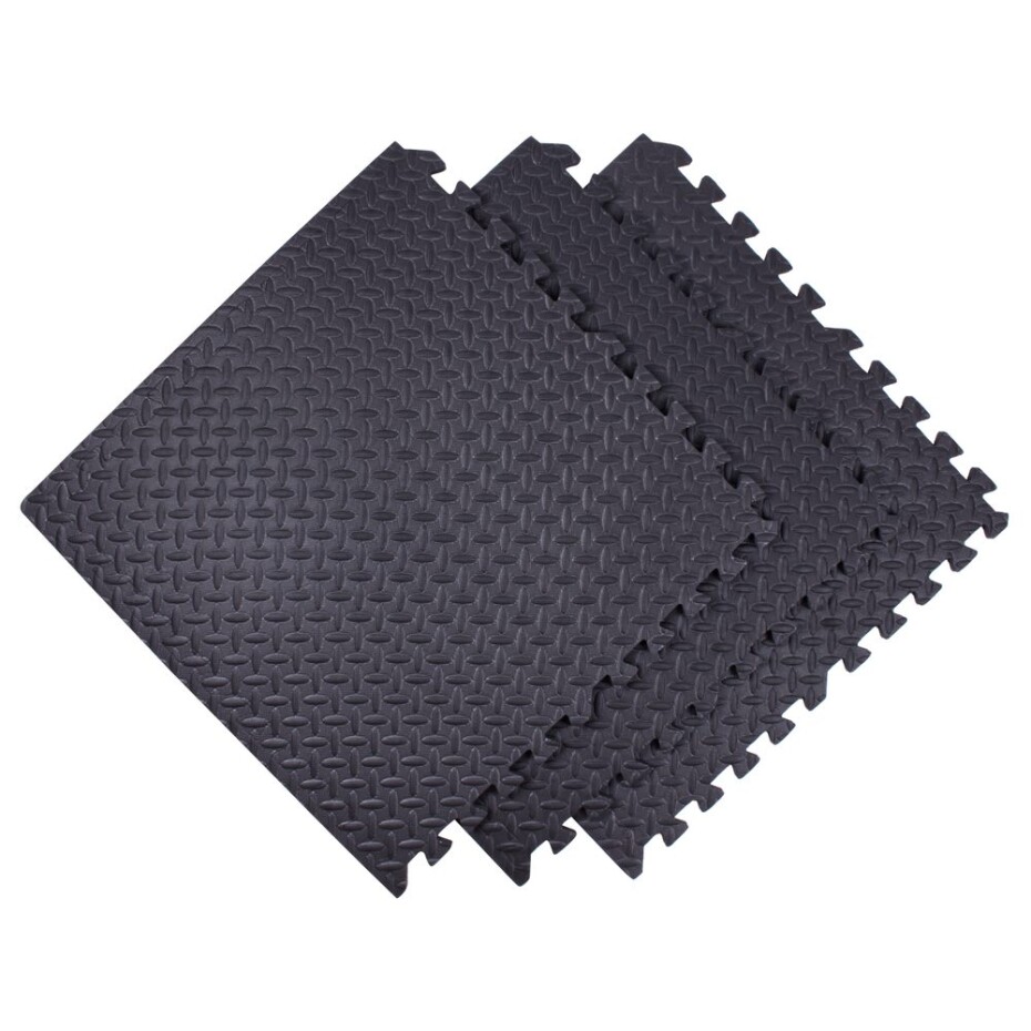 Puzzle podložka Sportago Easy-Lock 58x58x1 cm, 9 ks, růžová-šedá-černá - main (3)