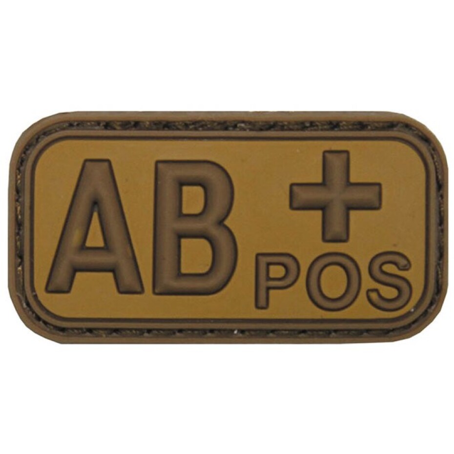 Nášivka gumová 3D: Krevní skupina AB POS [50x25] desert - main (0)