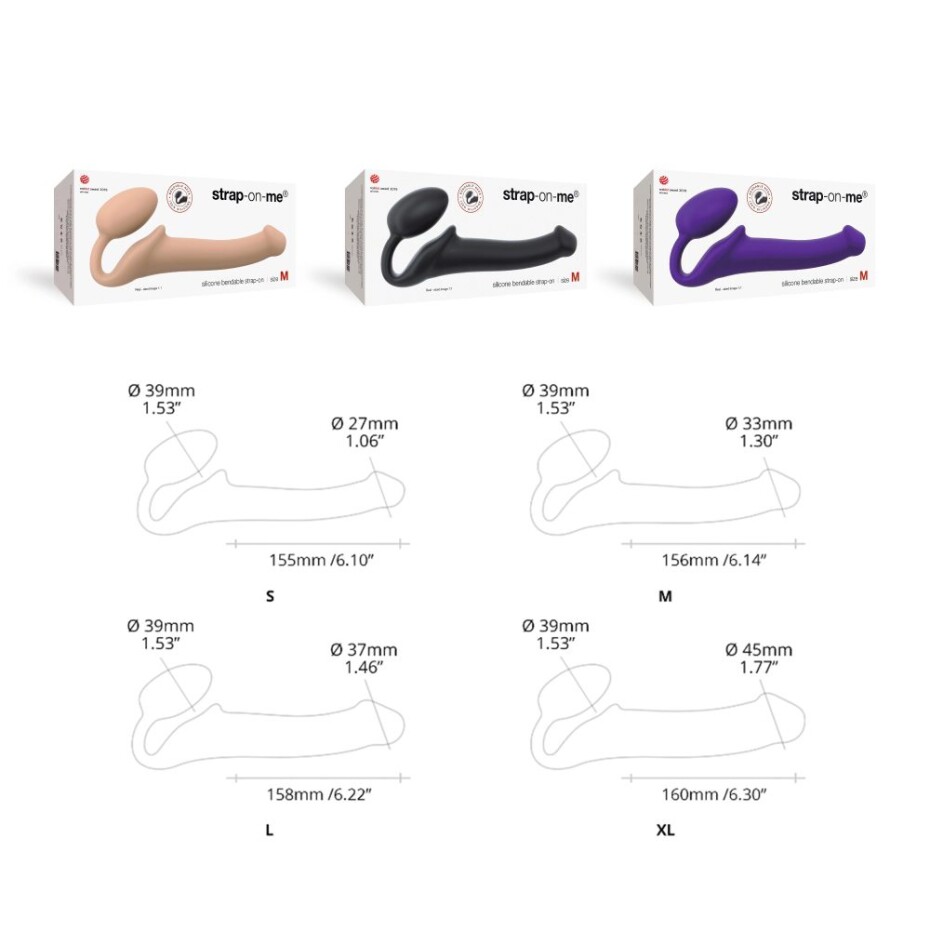 Strap-on-me Semi-Realistic Bendable Strap-On Purple M - main (4)