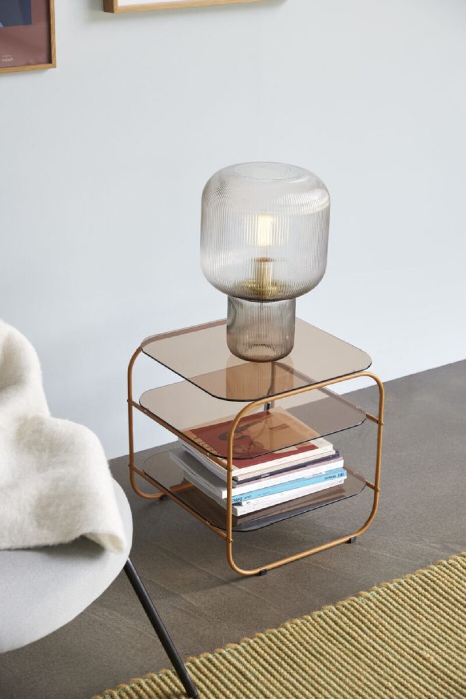 Stolní lampa PIRUM, kouřová, Hübsch - main (2)