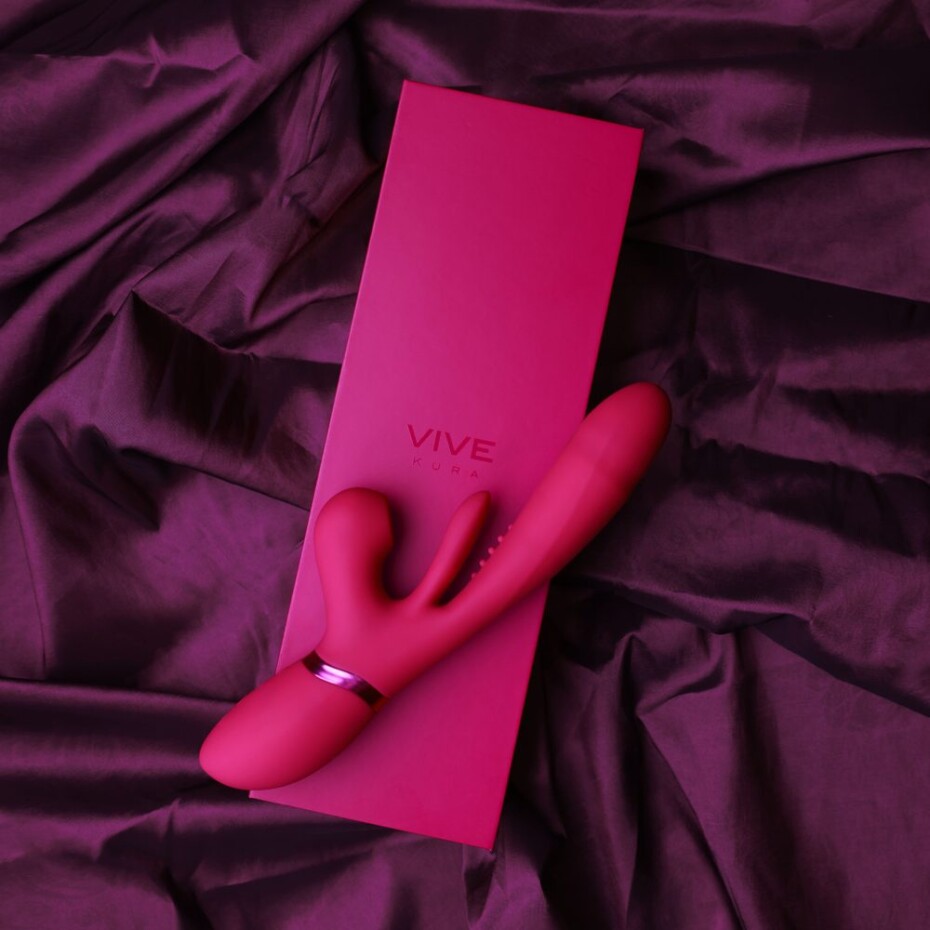 Vive Kura Thrusting G Spot with Flapping Tongue and Pulse Wave Stimulator Pink - main (6)