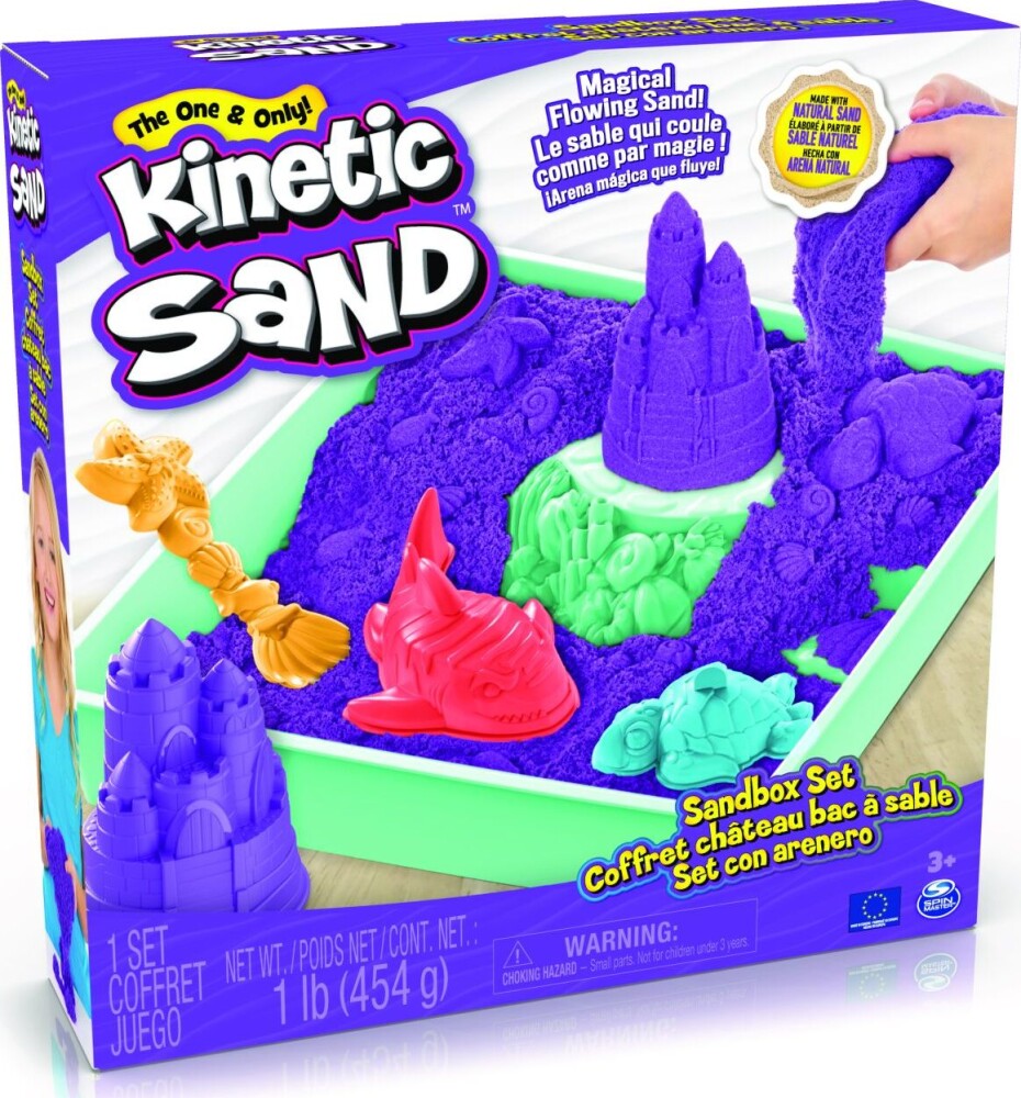 Spin Master International B.V KINETIC SAND KRABICE TEKUTÉHO PÍSKU S PODLOŽKOU FIALOVÁ - main (0)