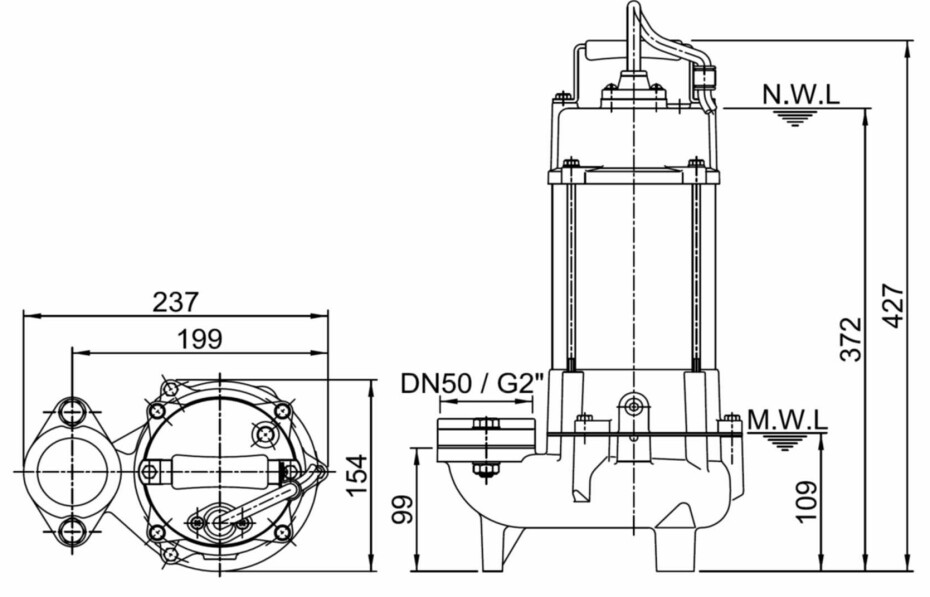 HCP PUMPS HCP BF-05UNF 230V, kalové čerpadlo, s plovákem - main (2)