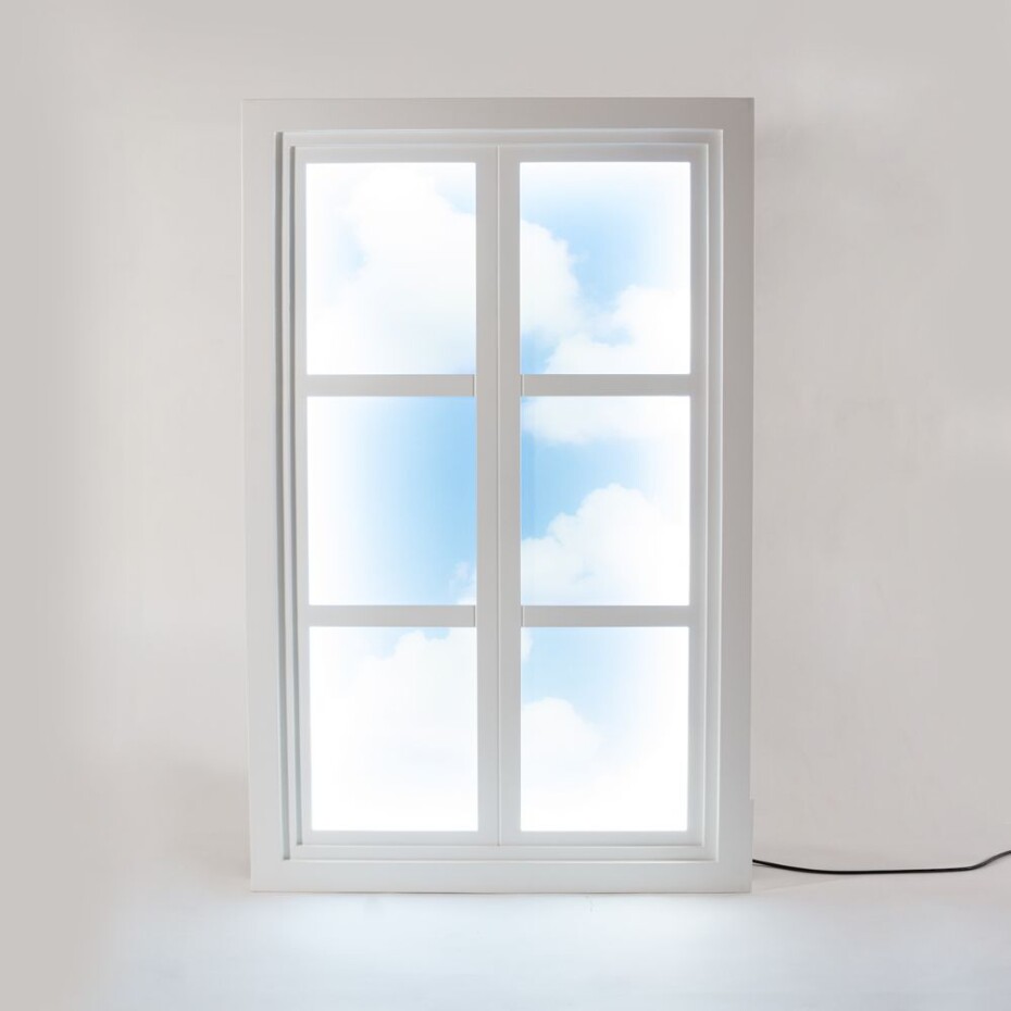 Nástěnné dekorační světlo WINDOW #3 90 x 57 cm, bílá, dřevo / akryl, Seletti - main (1)