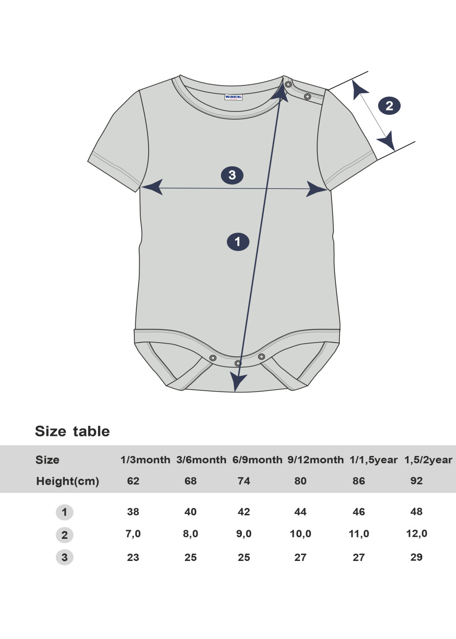 Kojenecké body - WINKIKI WNG 91301, šedý melír Barva: Šedá, Velikost: 92 - main (3)