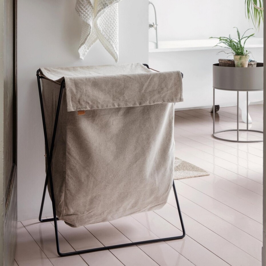Koš na prádlo HERMAN 65 cm, železo / bavlna, ferm LIVING - main (1)