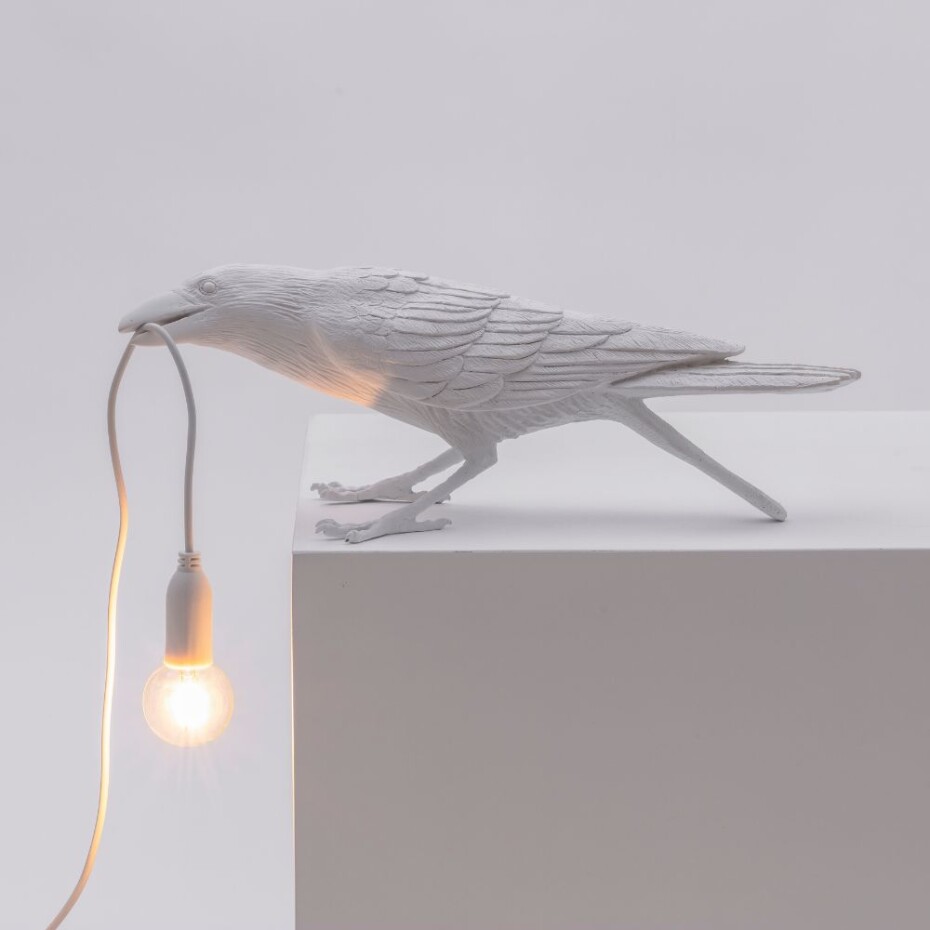 Stolní lampa BIRD PLAYING 33 cm, bílá, Seletti - main (2)