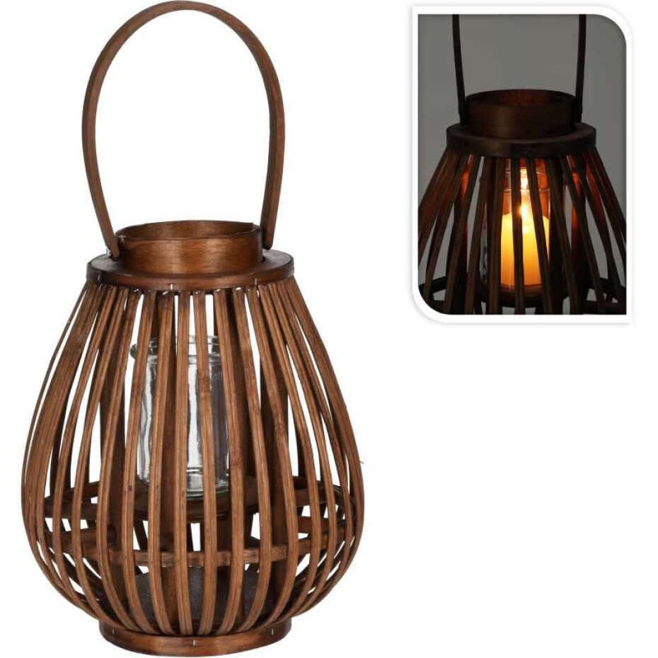 PROGARDEN Lucerna bambusová 23 x 27 cm hnědá KO-AAE328220 - main (0)