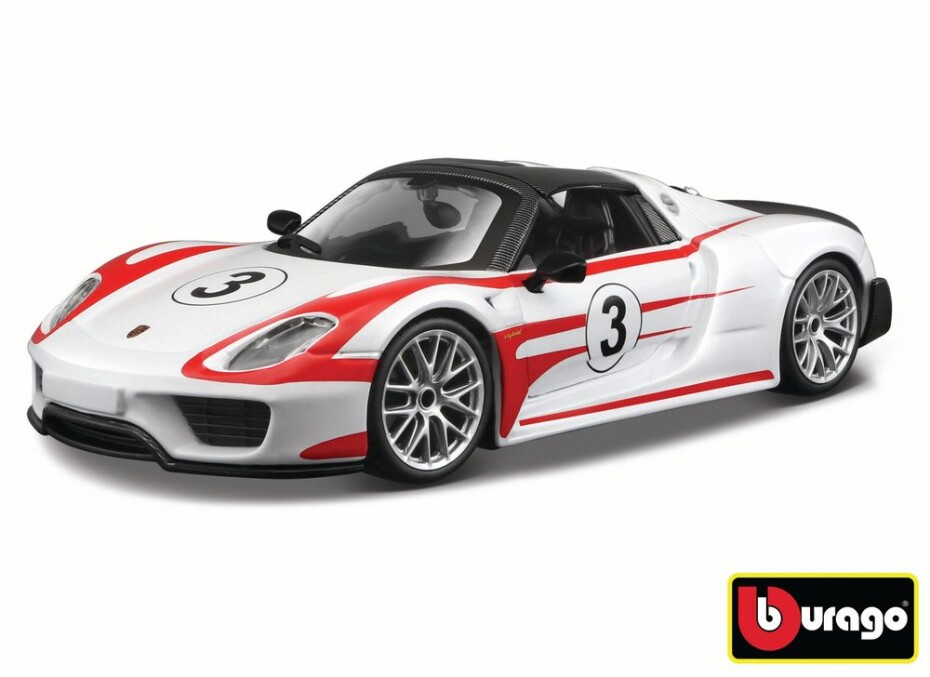 Bburago 1:24 Race Porsche 918 Weissach White, Bburago, W007356 - main (0)