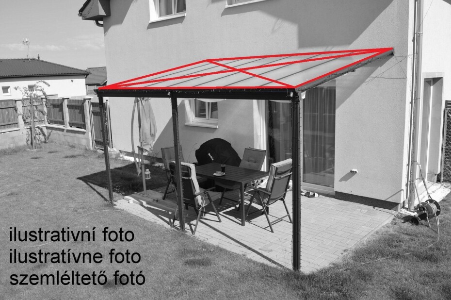 Náhradní prosklení pro pergolu LANITPLAST WALL 53 opál PC LG3107 - main (0)