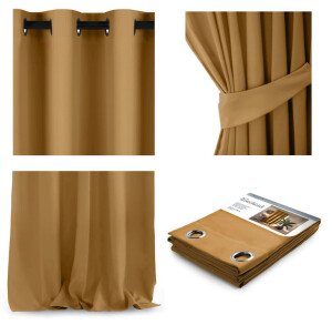Product detail of ArtFlhf Zatemňovací závěs BLACKOUT EYELETS K | 140 x 270 cm Barva: Hořčicová