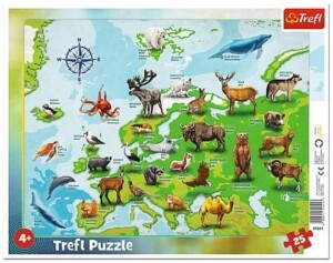 Product detail of Trefl Puzzle Mapa Evropy se zvířátky / 25 dílků