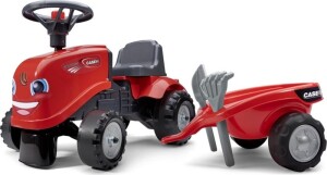 Product detail of Falk Odrážedlo 238C Baby Case IH červený s vlečkou a lopatkou s hrabičky