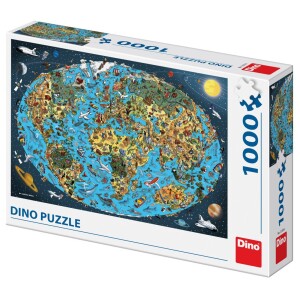 Product detail of Puzzle Kreslená mapa světa 1000 dílků - Dino