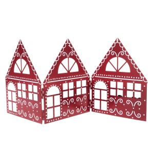 Product detail of Vánoční kovová dekorace Three houses červená, 50 x 20 x 2,5 cm