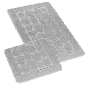 Product detail of Bellatex Sada koupelnových předložek Bany bez výkroje Dlažba světle šedá, 60 x 100 cm, 60 x 50 cm