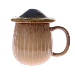 Product detail of Keramický hrnek s víčkem Houba, 550 ml, modrá