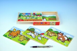 Product detail of Moje první zvířátka - Puzzle dřevěné 4x