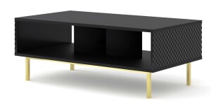 Product detail of ARTBm Konferenční stolek RAVENNA C 90 | černá lesklá Provedení: Černá / černý lesk / zlatá podnož