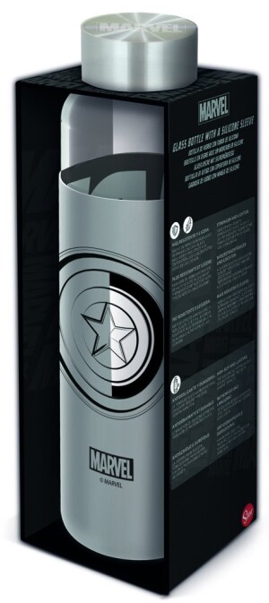Product detail of Skleněná láhev na pití s návlekem - Marvel 585 ml - EPEE