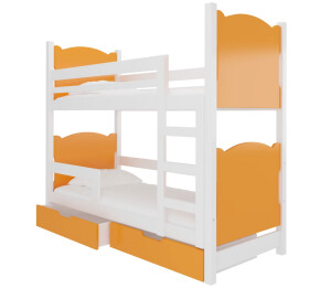 Product detail of ArtAdrk Dětská patrová postel MARABA Barva: Bílá / oranžová