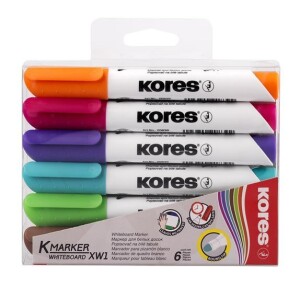 Product detail of Kores K-MARKER Popisovač na bílé tabule, kulatý hrot 3 mm, mix 6 barev