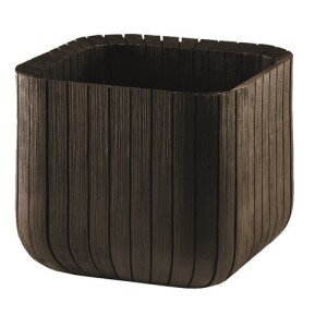 Product detail of Keter Plastový květináč Cube planter M hnědá, 30 x 30 x 30 cm