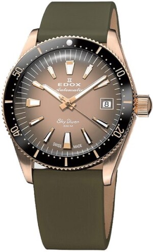 Product detail of Edox Skydiver 38 Date Automatic 80131-37RNC-VDBEI