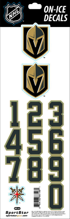 Product detail of Čísla na helmu Sportstape  ALL IN ONE HELMET DECALS - LAS VEGAS GOLDEN KNIGHTS