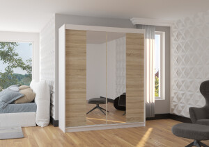 Product detail of ArtAdrk Šatní skříň BALANCE | 180 cm Skříň: Bílá / dub sonoma