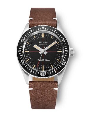Product detail of Nivada Grenchen Antarctic Diver 32044A17 - Brown Leather White Stitching
