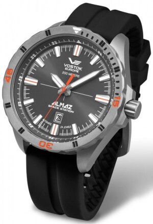 Product detail of Vostok Europe Almaz Titanium Line NH35A/320H263 - Černý silikonový řemínek