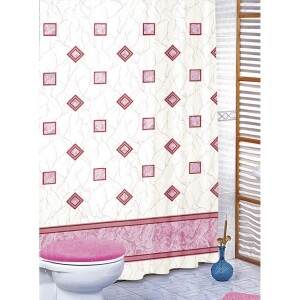 Product detail of Bellatex Sprchový závěs Čtverce růžová, 180 x 200 cm