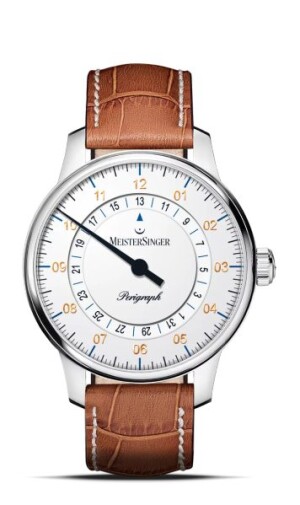 Product detail of MeisterSinger Perigraph 38mm BM1101G - Kožený řemínek z hovězí kůže barvy cognac
