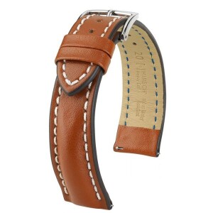 Product detail of Řemínek Hirsch Heavy Calf - zlatohnědý - 24 mm - L – Standardní délka (doporučujeme) - 20 mm - Stříbrná