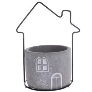 Product detail of Betonový obal na květináč House šedá, 15 x 19,5 x 11,5 cm