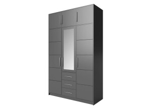 Product detail of ArtStol Šatní skříň BALI D3 s nástavcem | grafit 147 cm