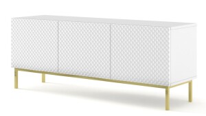 Product detail of ARTBm TV stolek RAVENNA C 3D 150 | bílá lesklá Provedení: Bílá / bílý lesk / zlatý rám