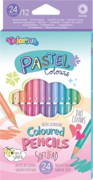 Product detail of Colorino Pastel - kulaté oboustranné pastelky 12 ks / 24 barev