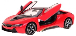 Product detail of BMW i8 1:14, RASTAR, licence, LED, metalický lak, dálkové otevírání dveří, červené