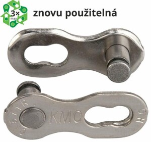 Product detail of Kmc spojka řetězu 7-8 speed EPT Silver 7,1mm, blistr 2 ks